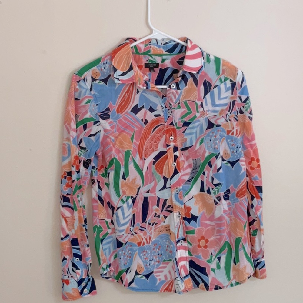 Talbots Multicolor Floral Button-Up Blouse